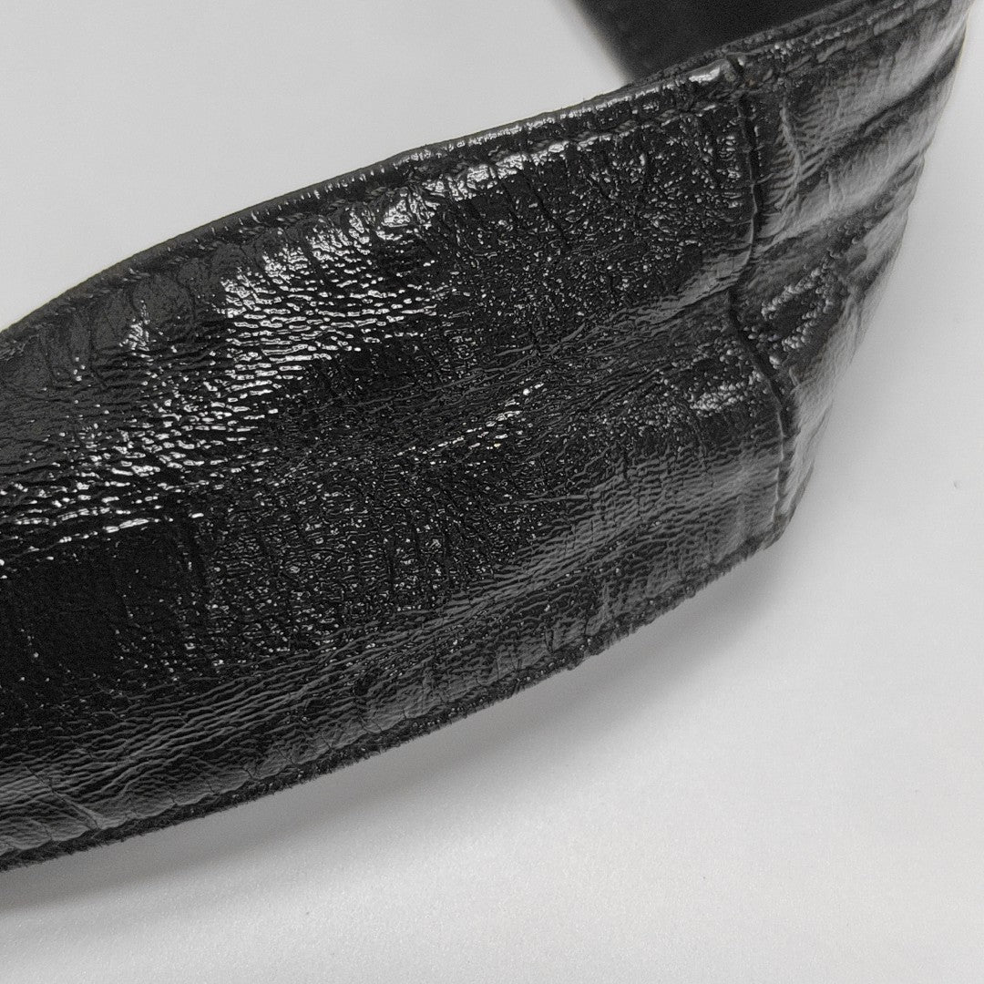 Patent Leather Top Handle Bag Black