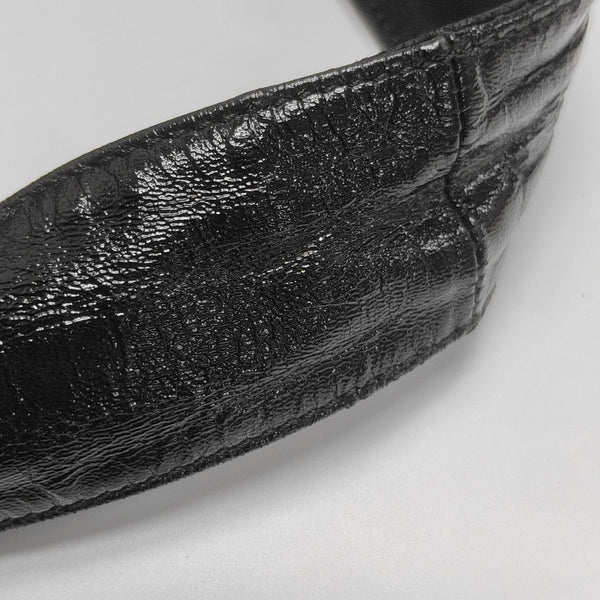 Patent Leather Top Handle Bag Black