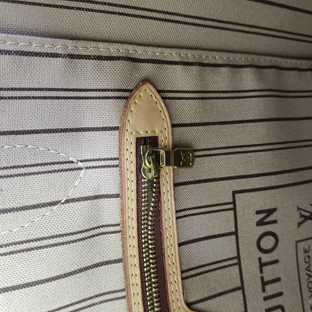 NEVERFULL MM Monogram Coated Canvas Brown