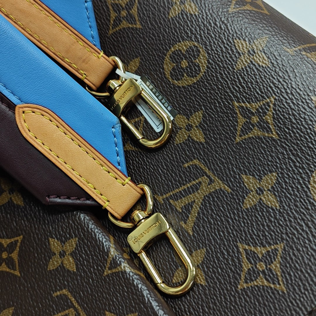 CLUNY MM Monogram Coated Canvas Brown