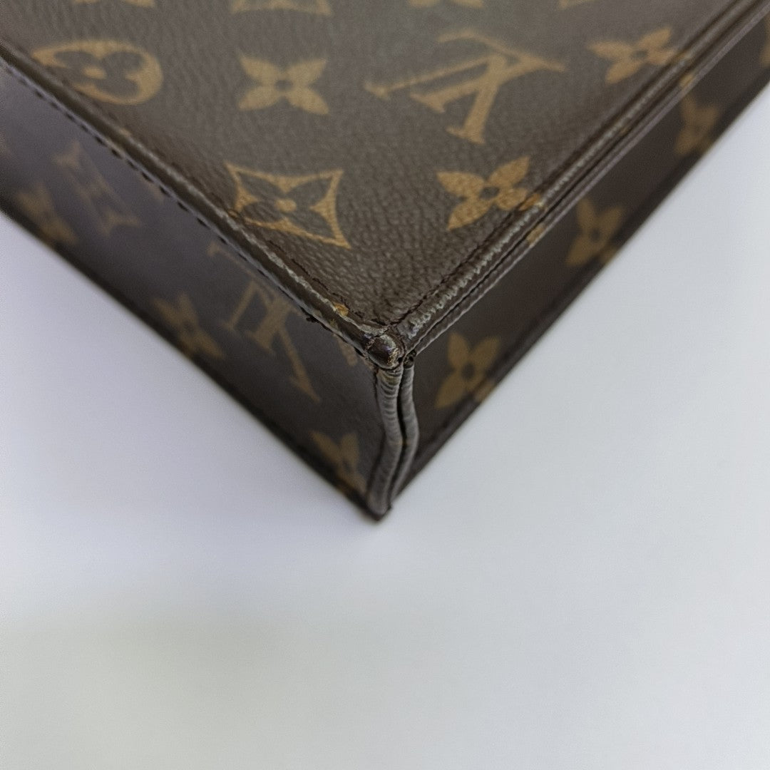 SAC PLAT Mini Monogram Coated Canvas Brown