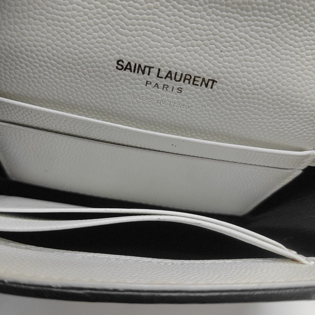 Chevron Calfskin Wallet White