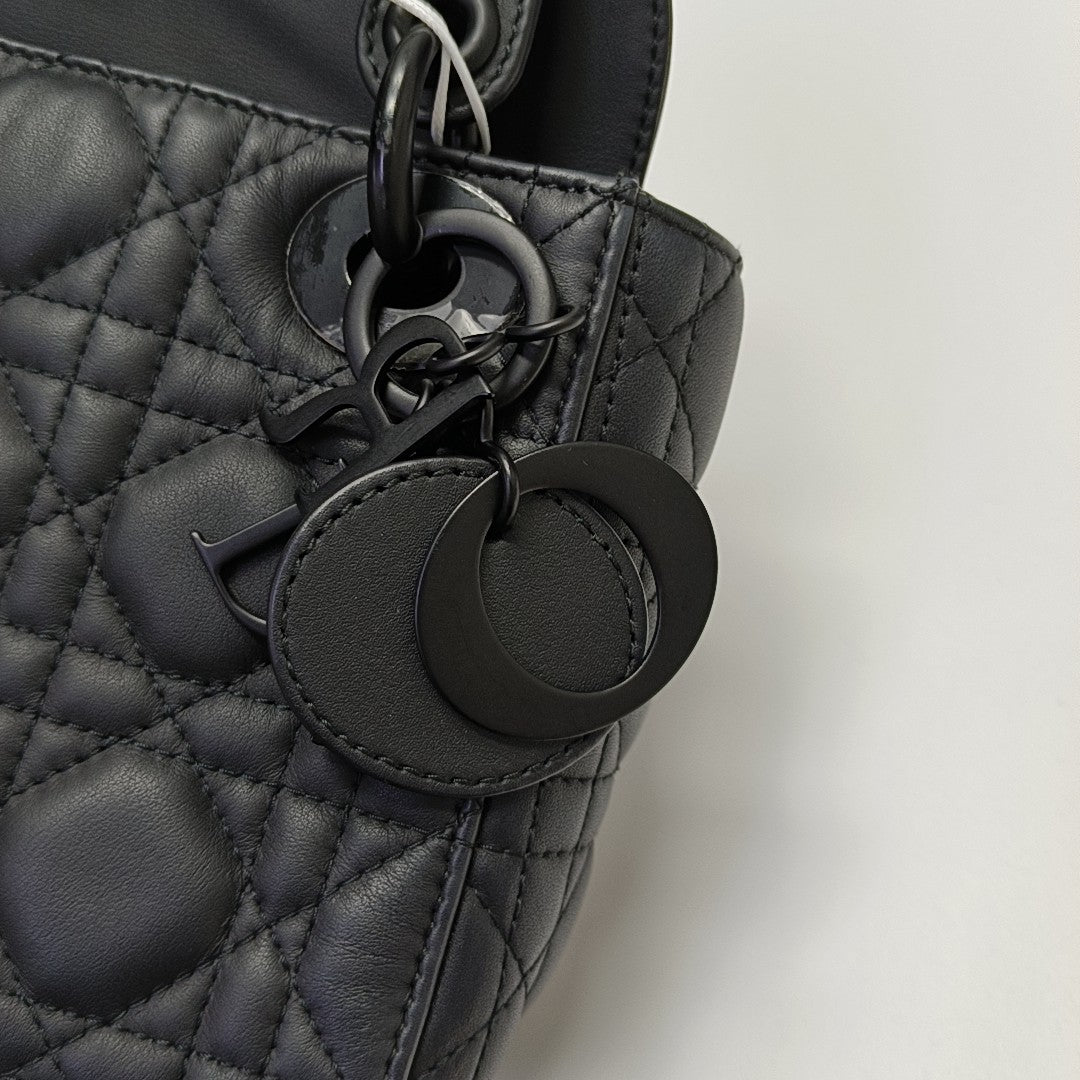 Lady Dior Mini Cannage Calfskin Black
