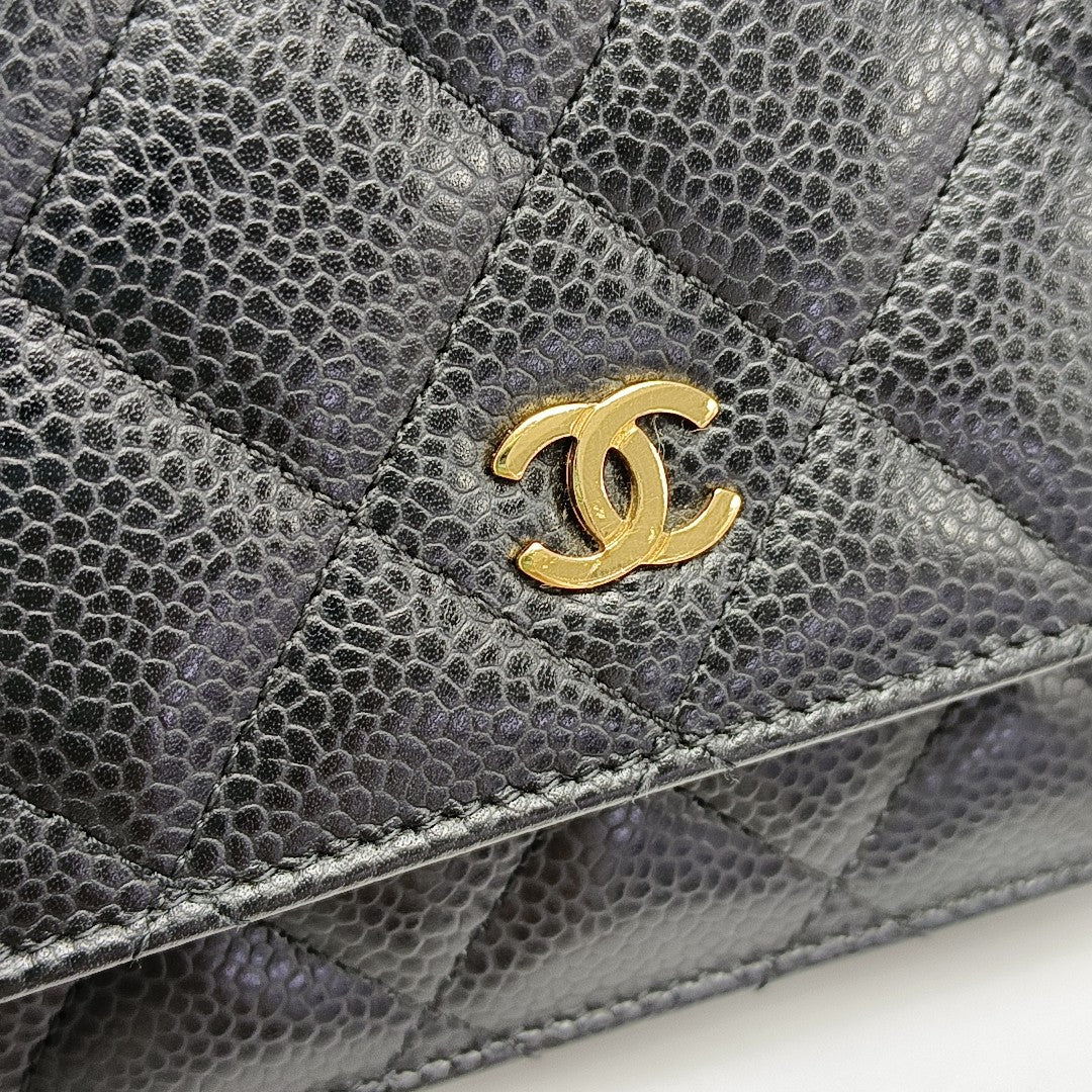 WOC Quilted Grained Calfskin Black