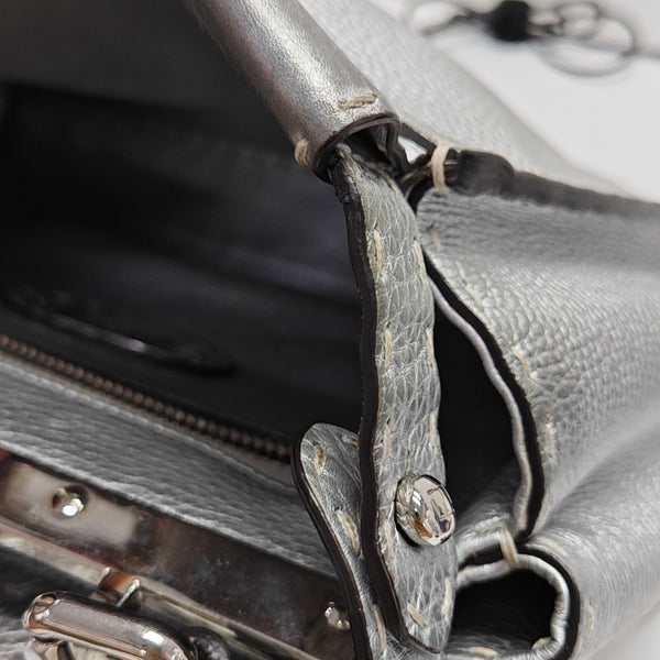 Peekaboo Medium Calfskin Silver