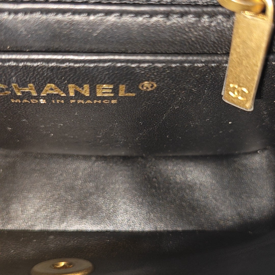 Quilted Lambskin Shoulder Bag Mini Black