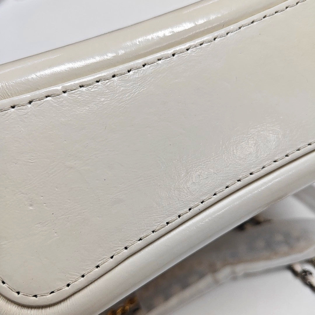 Authenticated pre-owned  GABRIELLE Small Quilted Calfskin White - Shoulder Bag at Looply