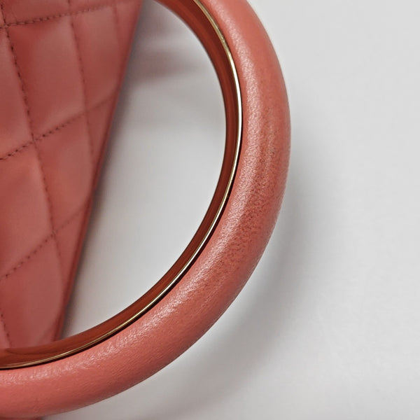 VANITY CASE Small Quilted Lambskin Pink