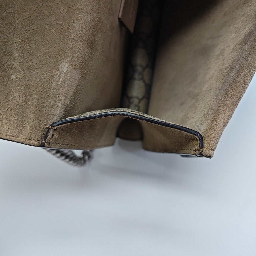 Dionysus Mini Monogram Coated Canvas Beige