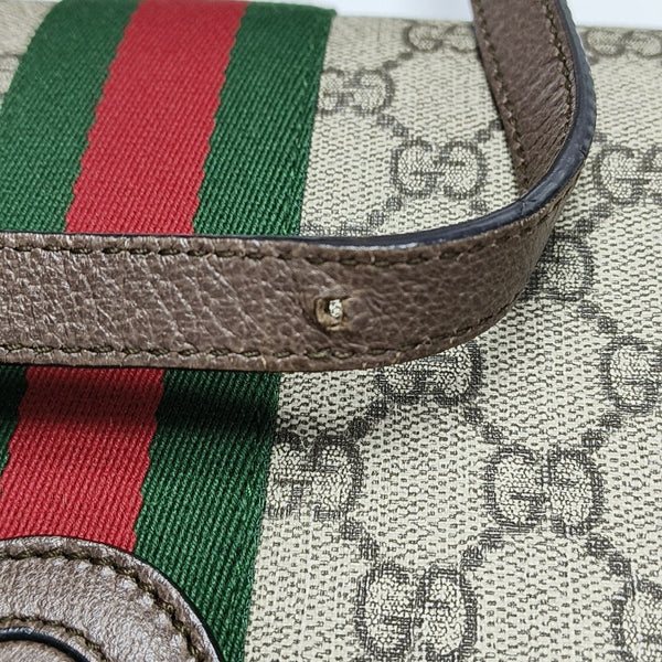 Ophidia Small Monogram Coated Canvas Beige
