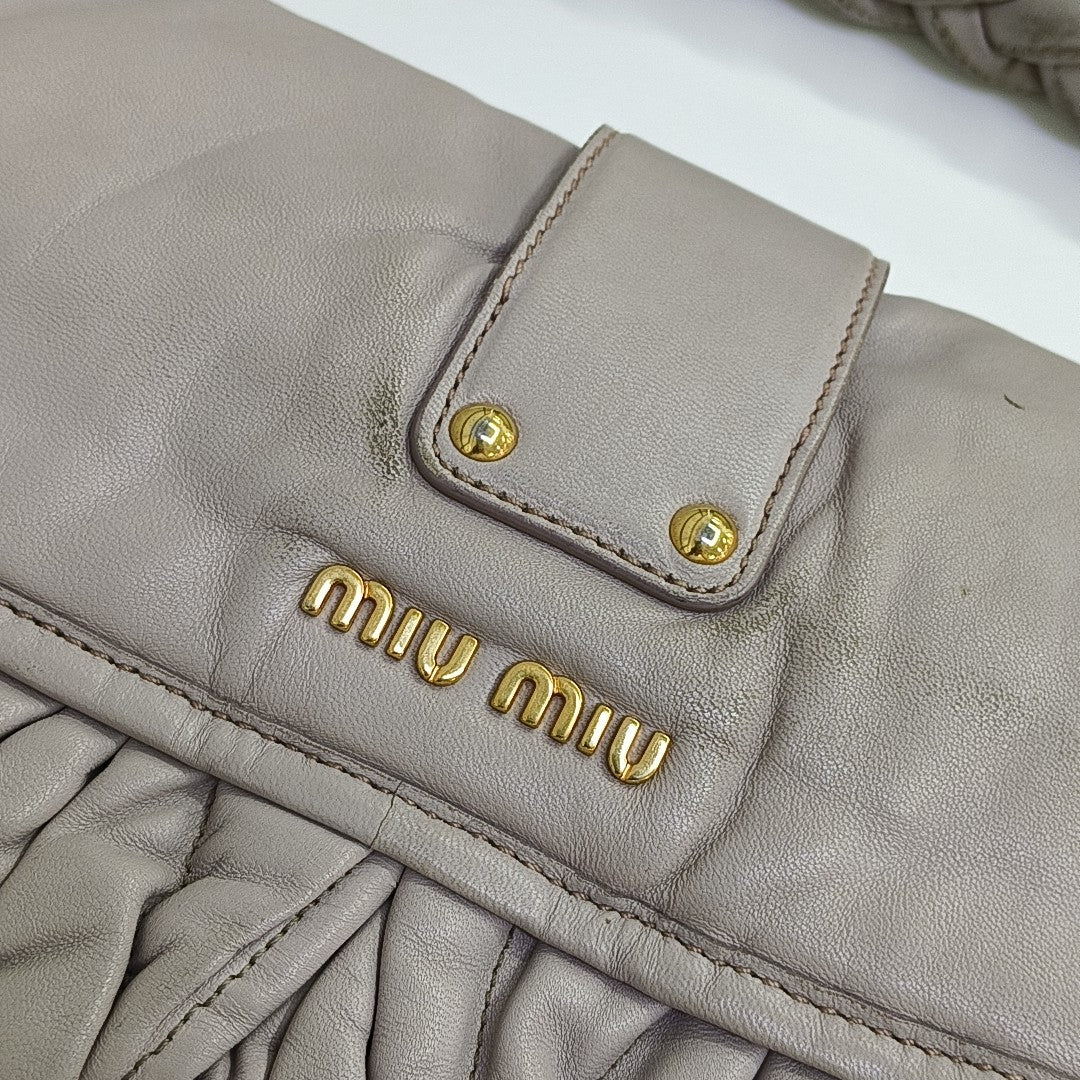 Miu Coffer Quilted Calfskin Purple