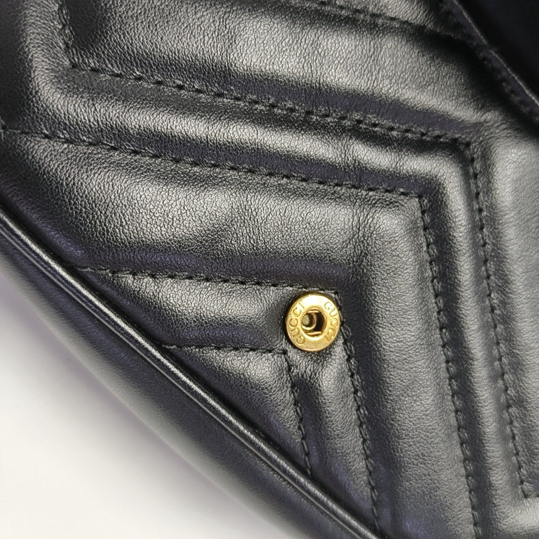 GG Marmont Mini Quilted Calfskin Black