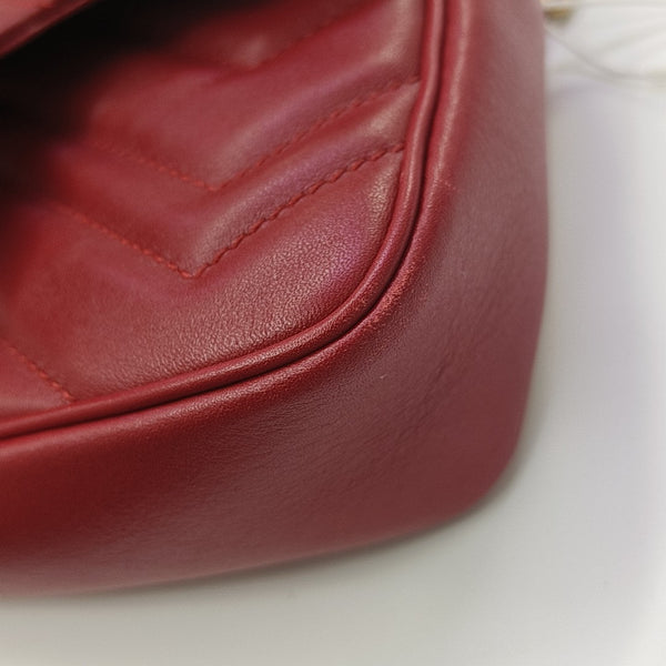 GG Marmont Mini Quilted Calfskin Red