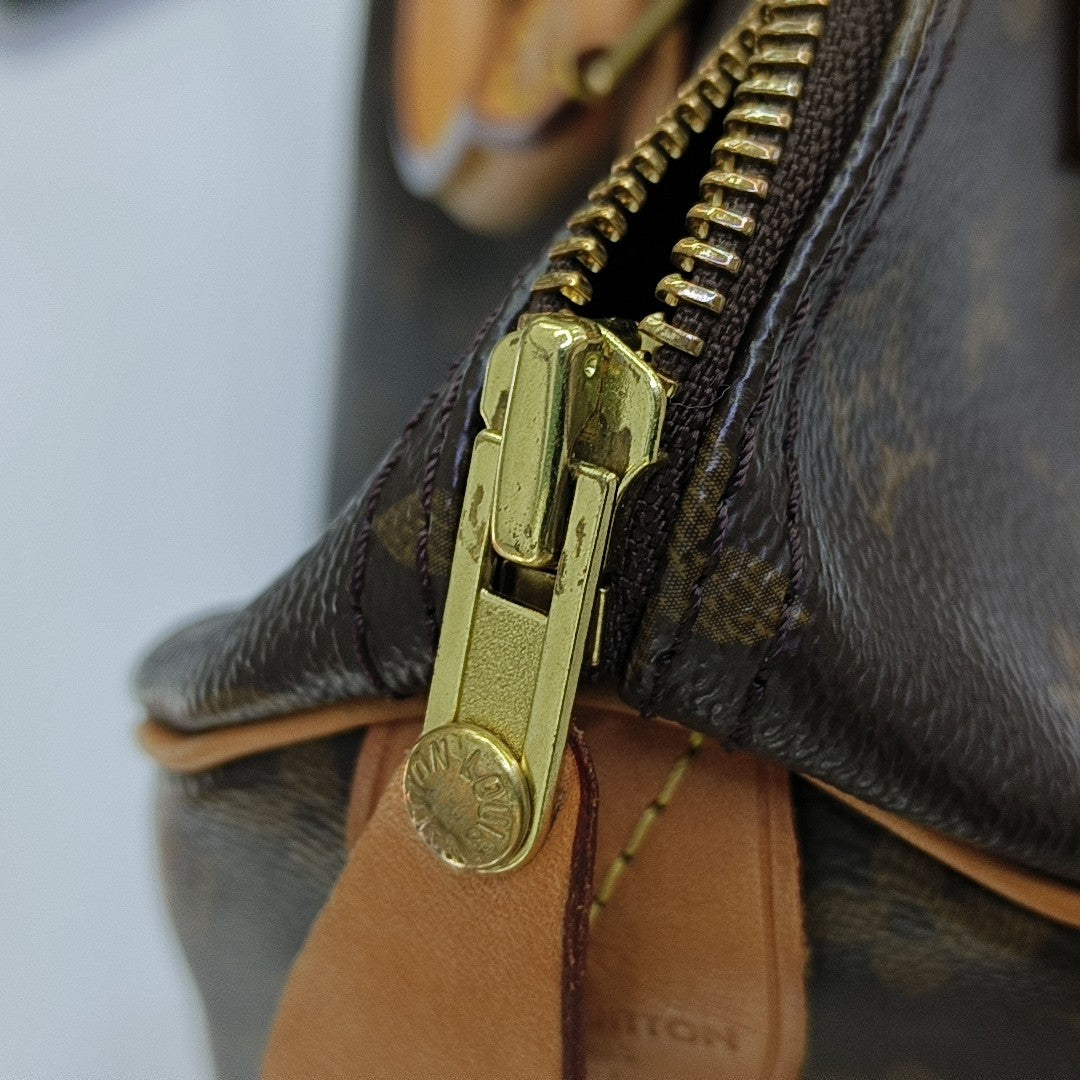 SPEEDY 30 Monogram Coated Canvas Brown
