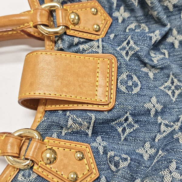 PLEATY Monogram Denim Blue