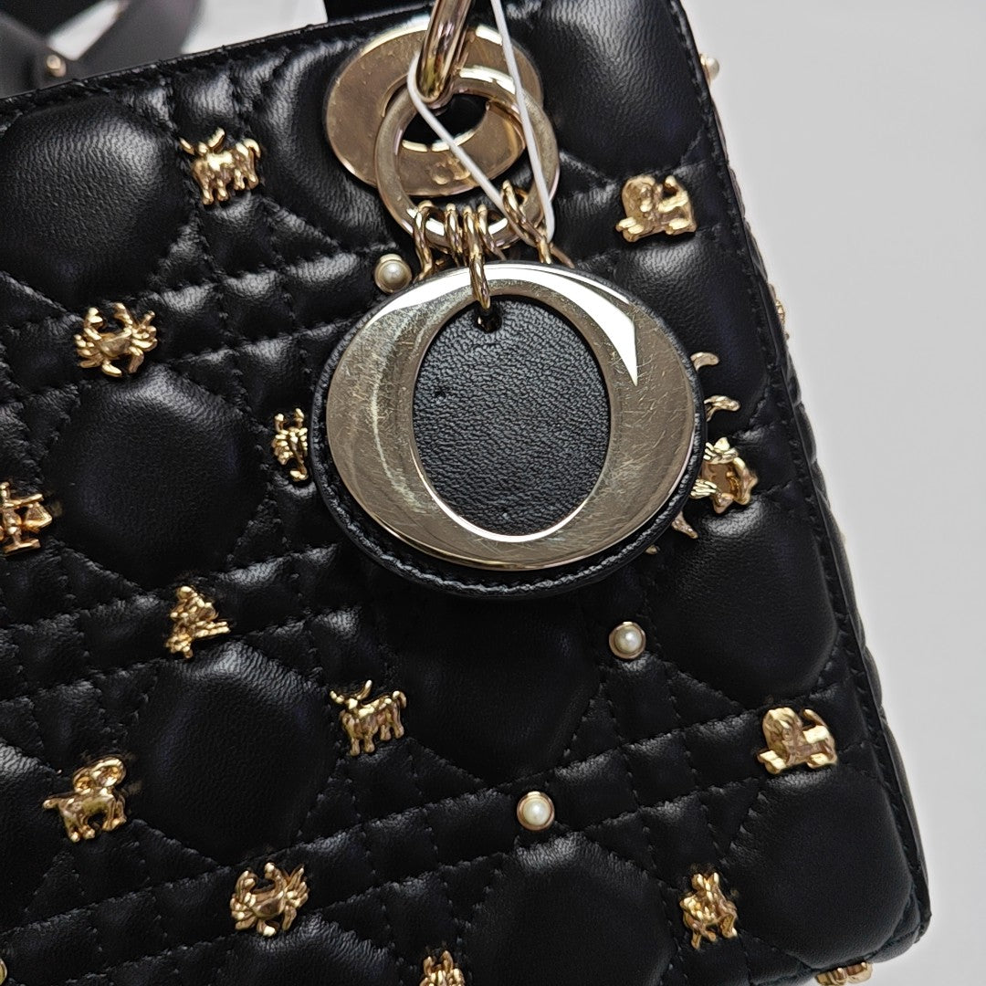 Lady Dior Small Cannage Calfskin Black