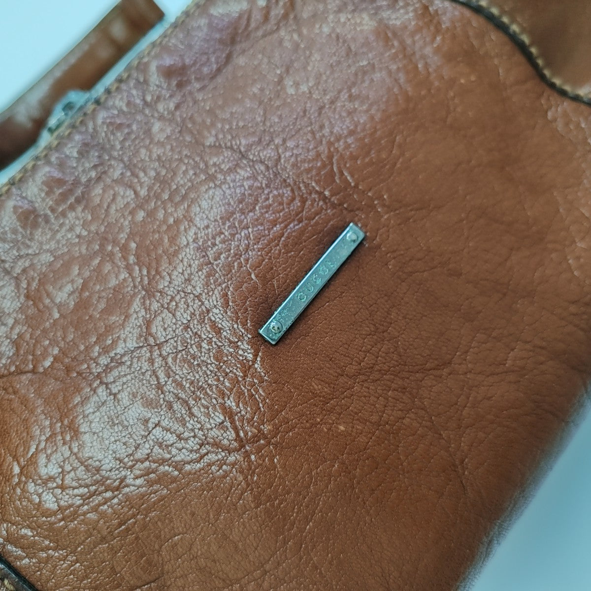 Calfskin Top Handle Bag Brown
