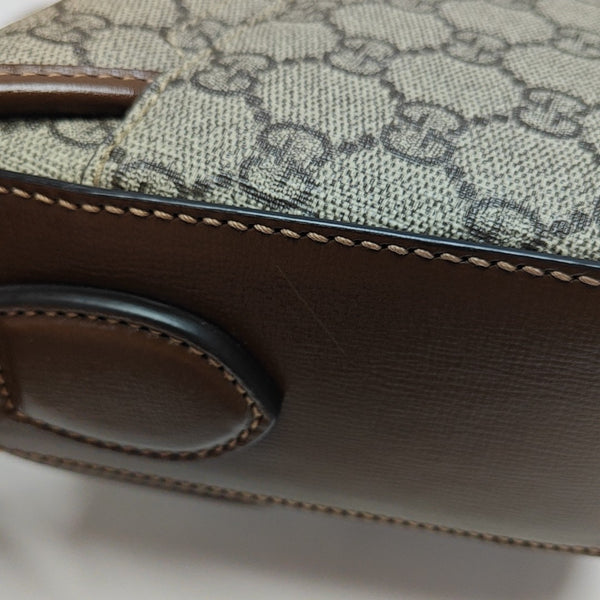 Monogram Coated Canvas Shoulder Bag Beige
