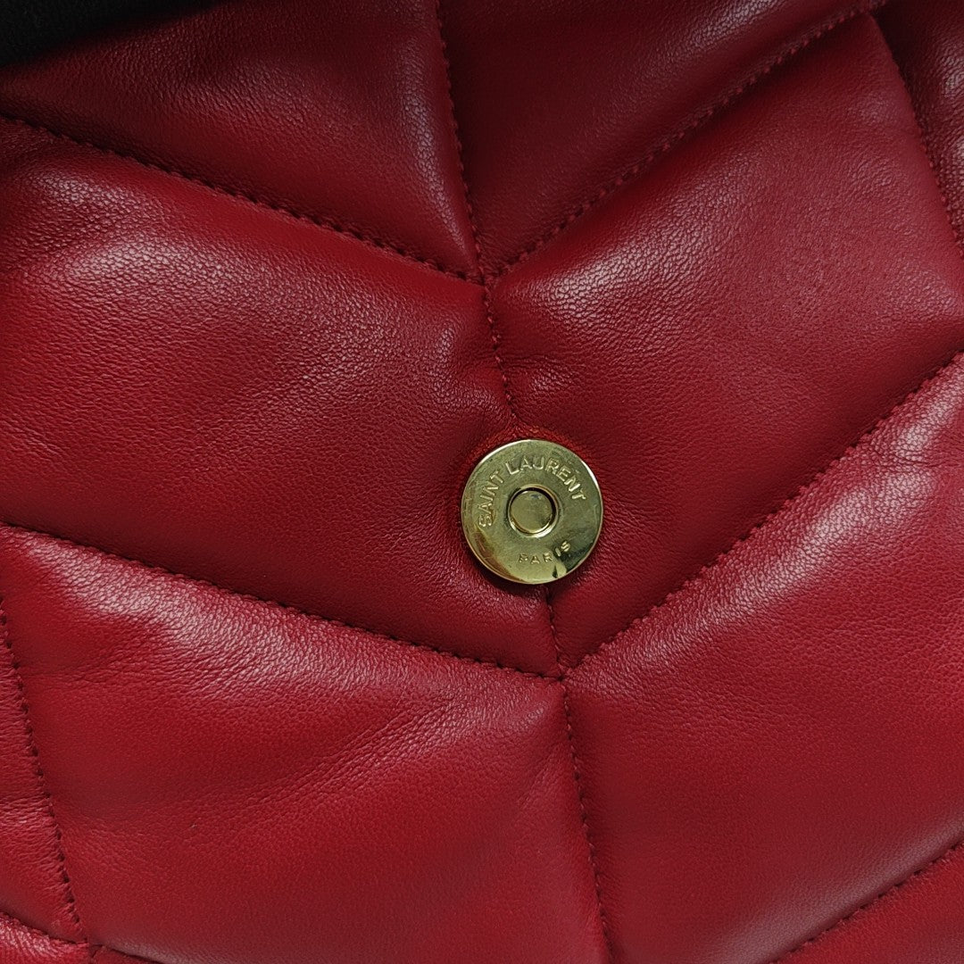 LOULOU Small Quilted Lambskin Red