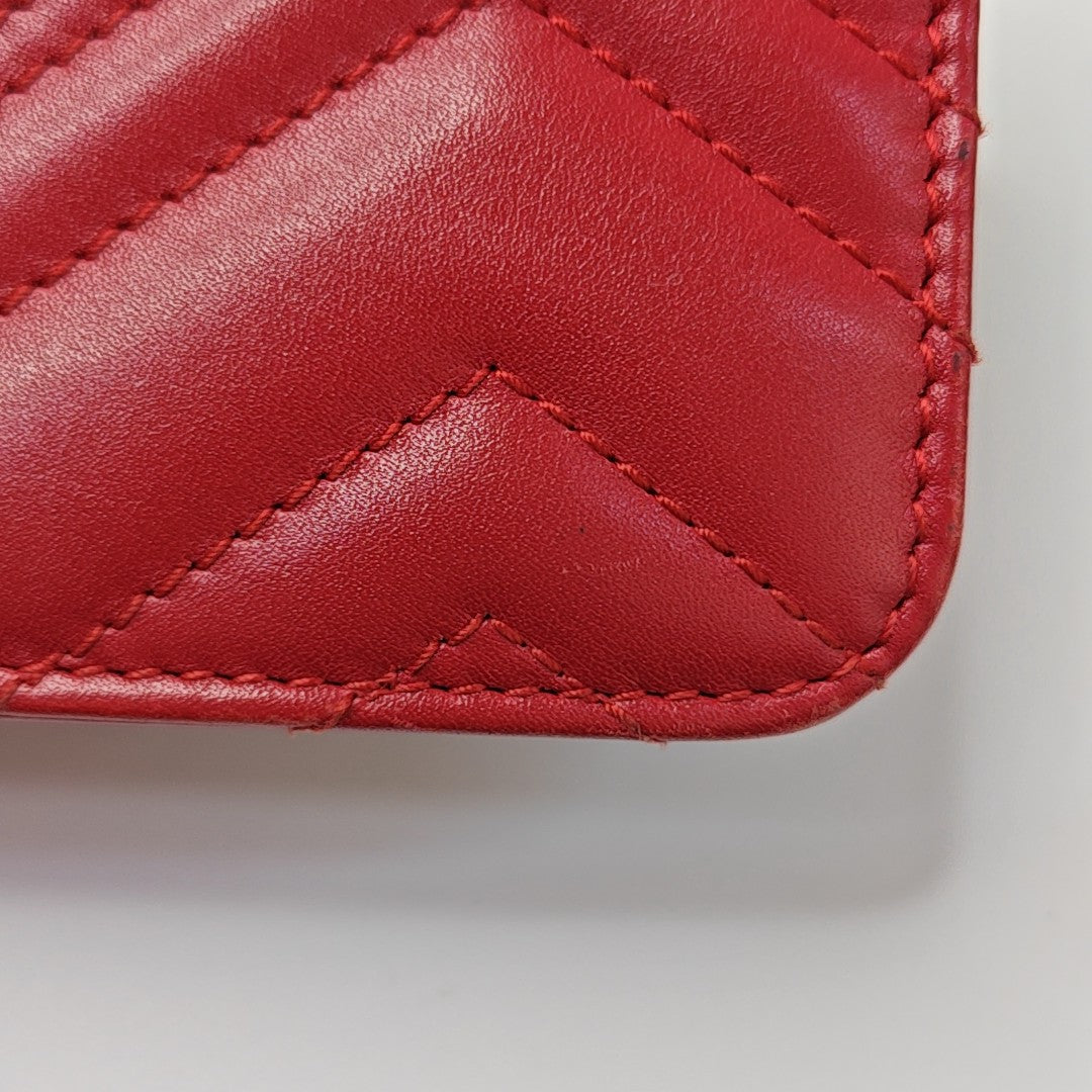 GG Marmont Super Mini Quilted Calfskin Red