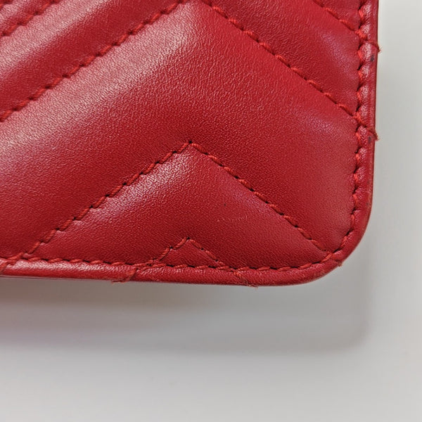 GG Marmont Super Mini Quilted Calfskin Red