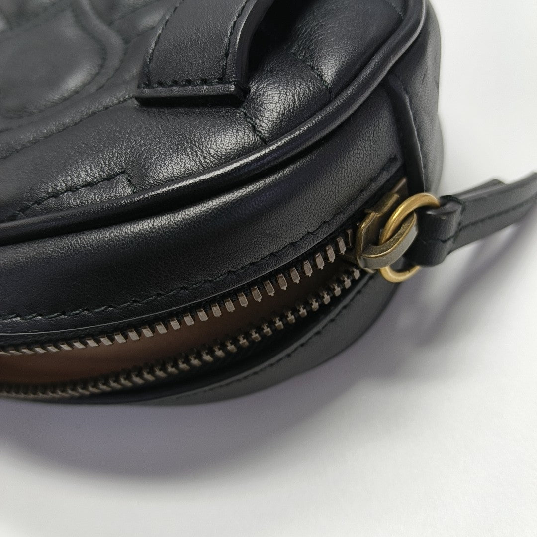 GG Marmont Super Mini Quilted Calfskin Black