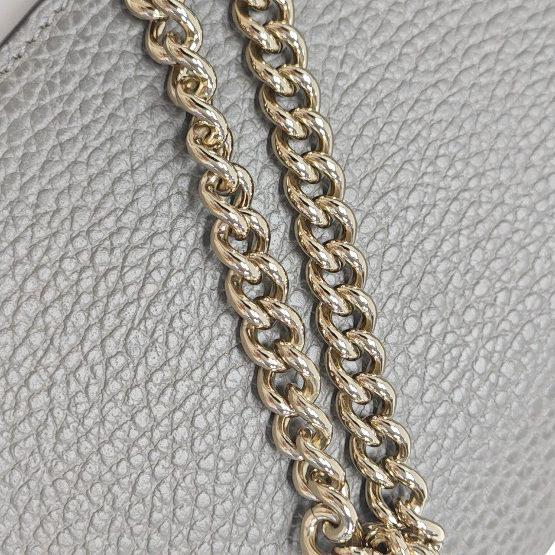 Interlocking G Small Calfskin Gray