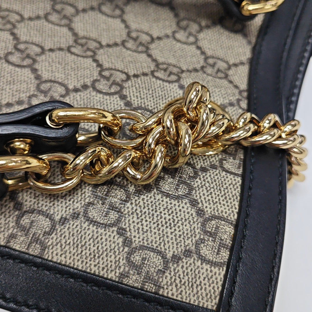 Padlock Medium Monogram Coated Canvas Beige