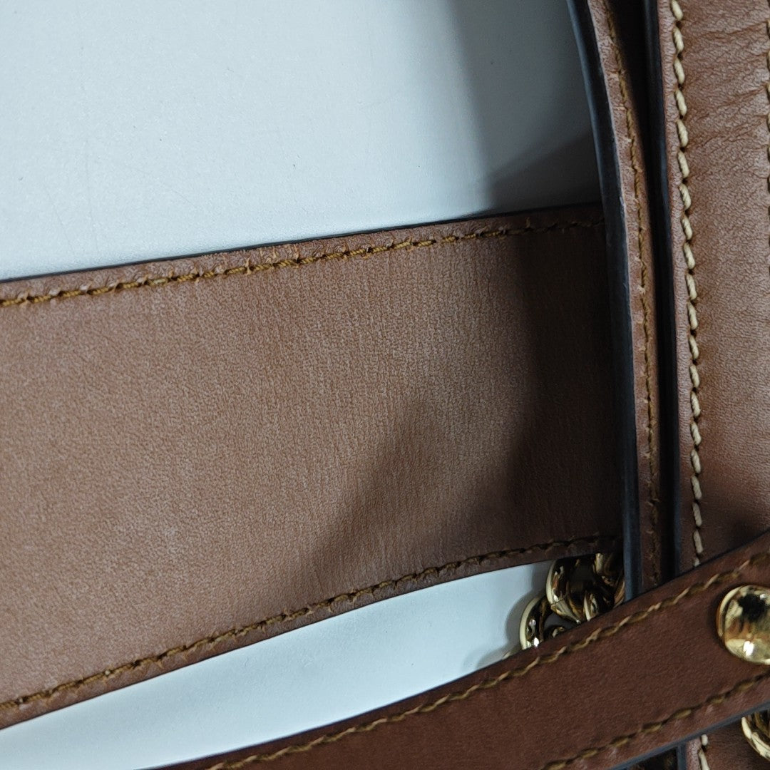 Padlock Small Monogram Coated Canvas Beige