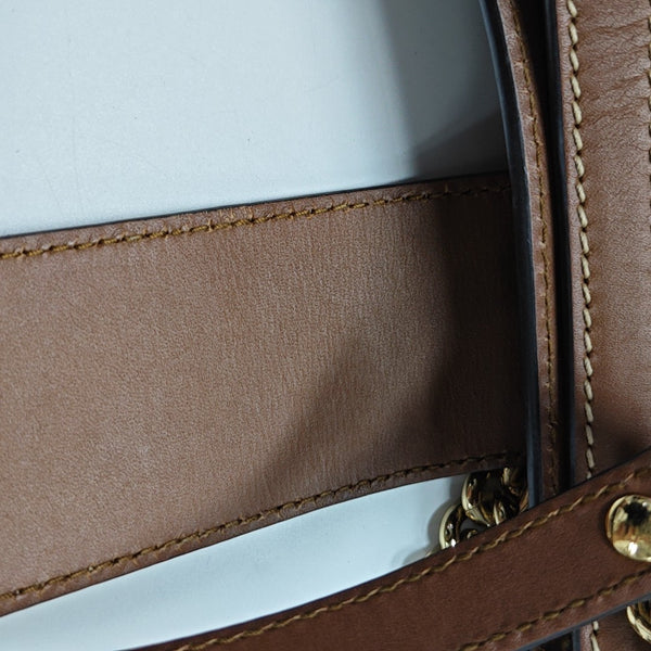 Padlock Small Monogram Coated Canvas Beige