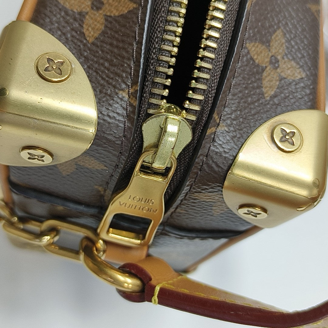 SOFT TRUNK Mini Monogram Coated Canvas Brown