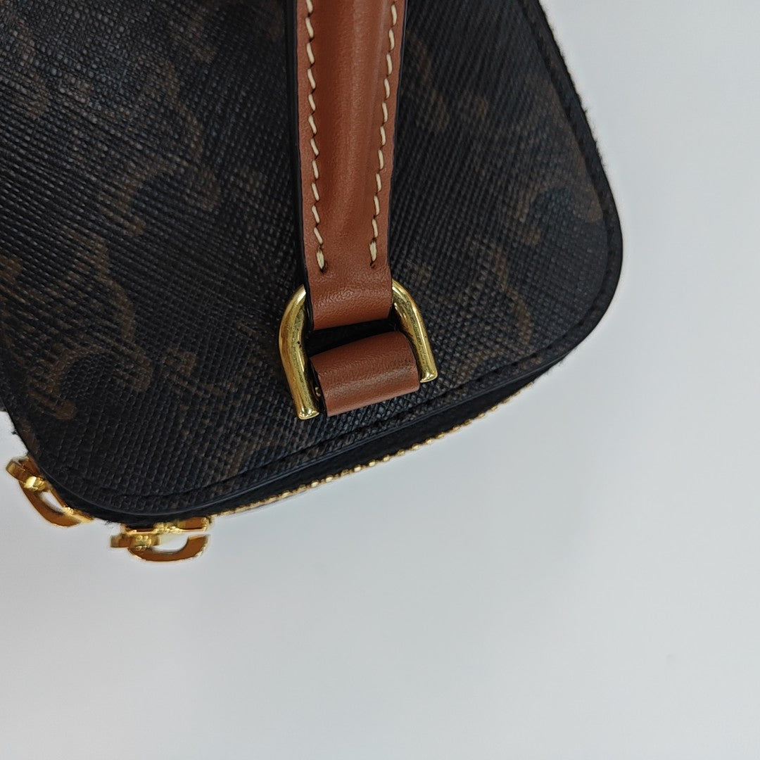 Coated Canvas Shoulder Bag Black