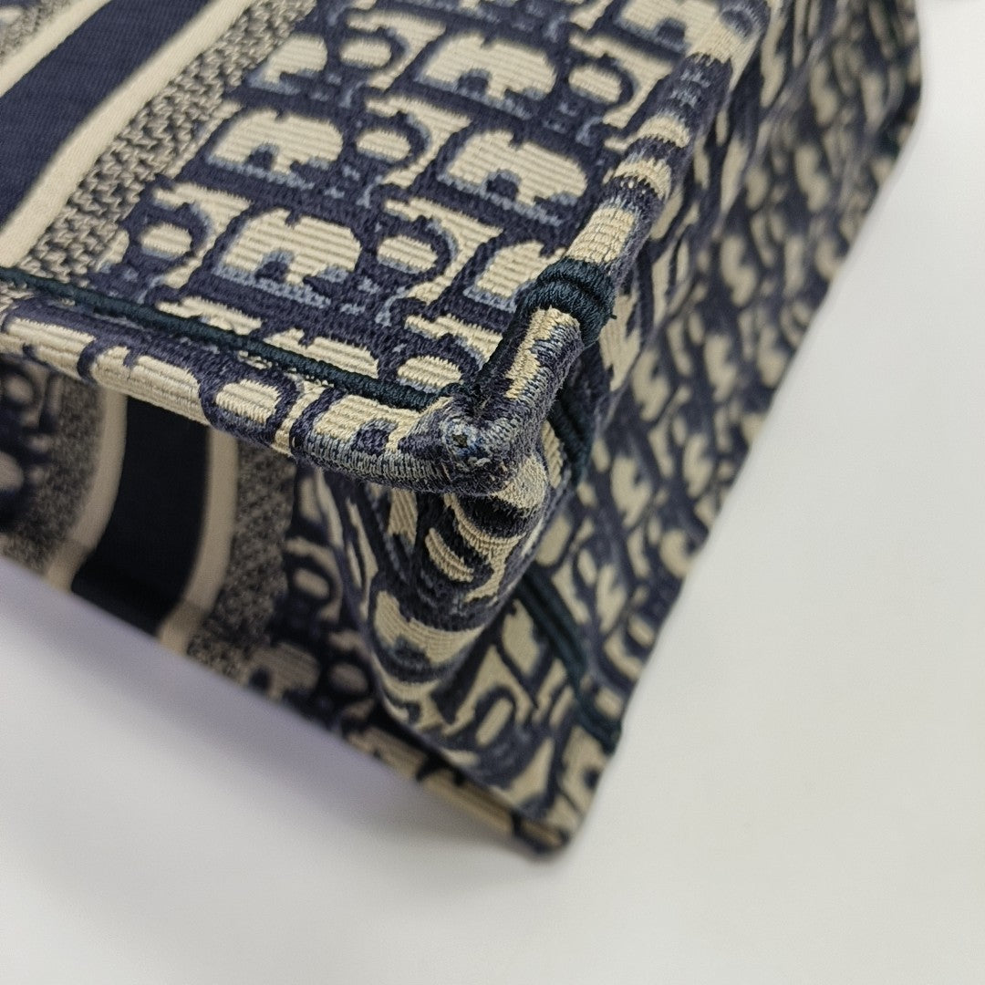 Book Tote Small Oblique Canvas Blue