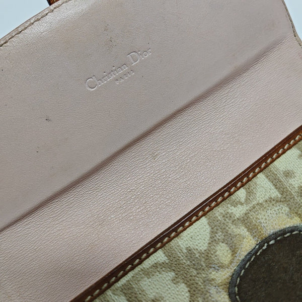 Oblique Coated Canvas Top Handle Bag Beige