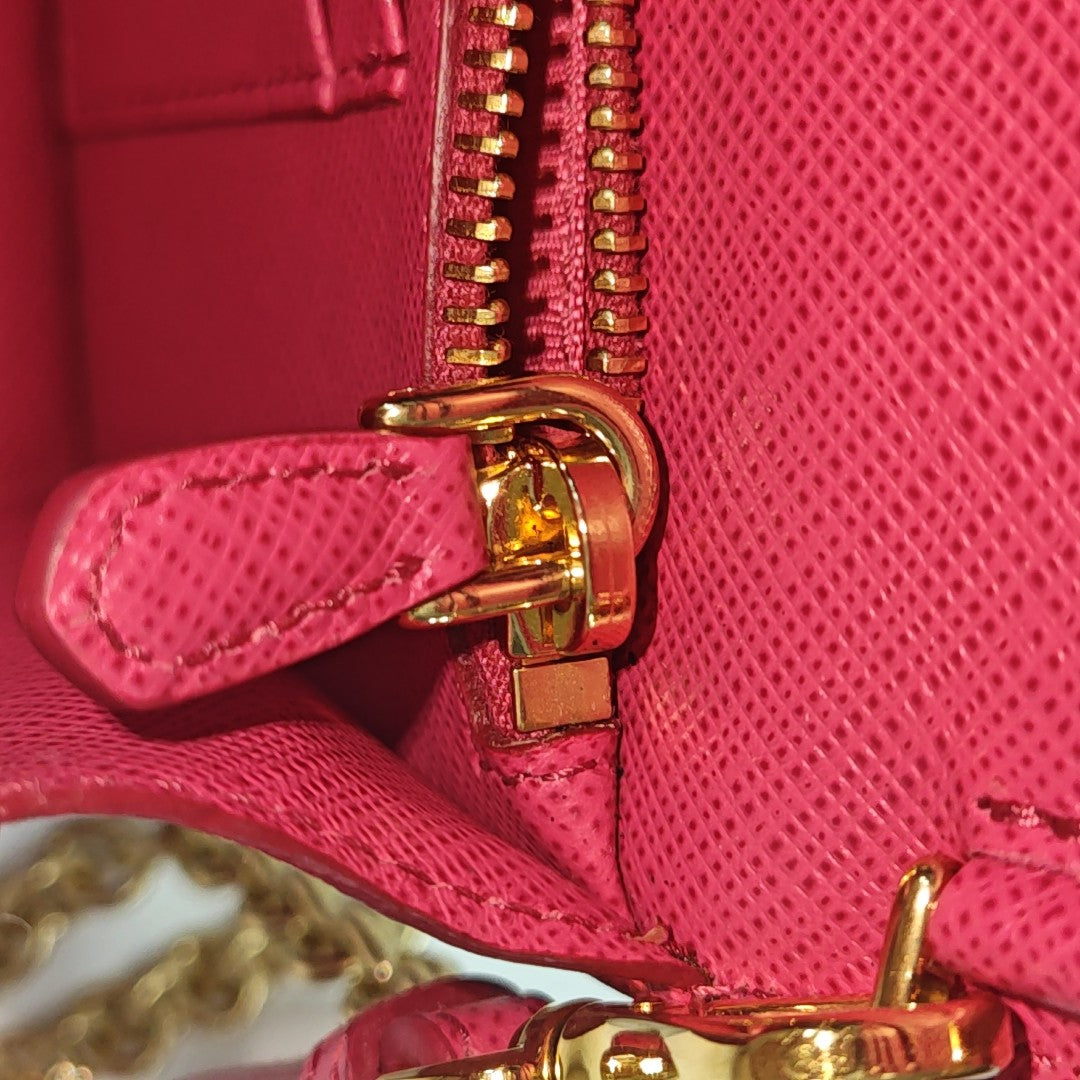 Saffiano Calfskin Shoulder Bag Red