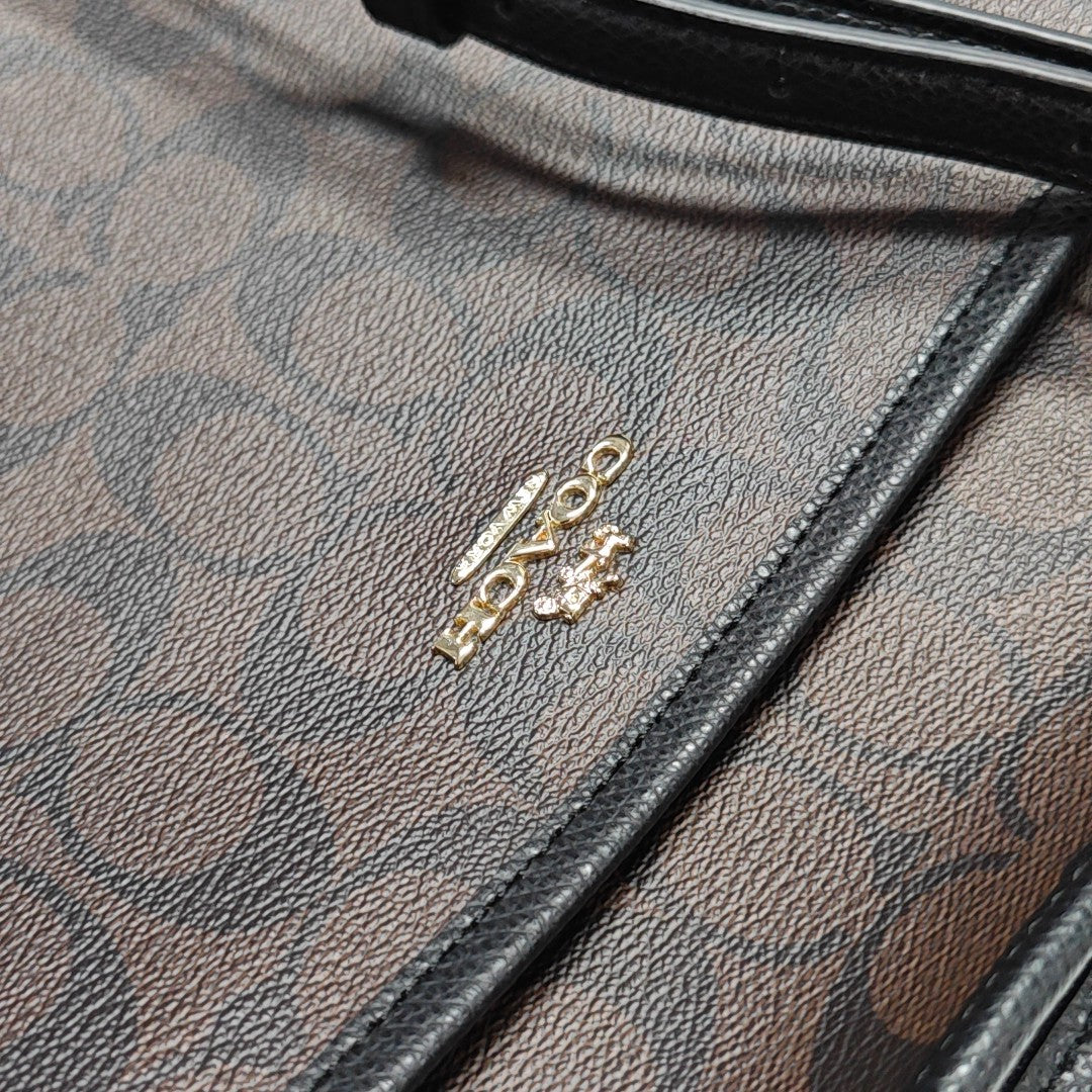 Monogram Coated Canvas Shoulder Bag Brown