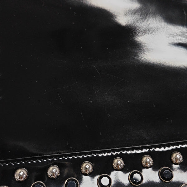 Patent Leather Top Handle Bag Black