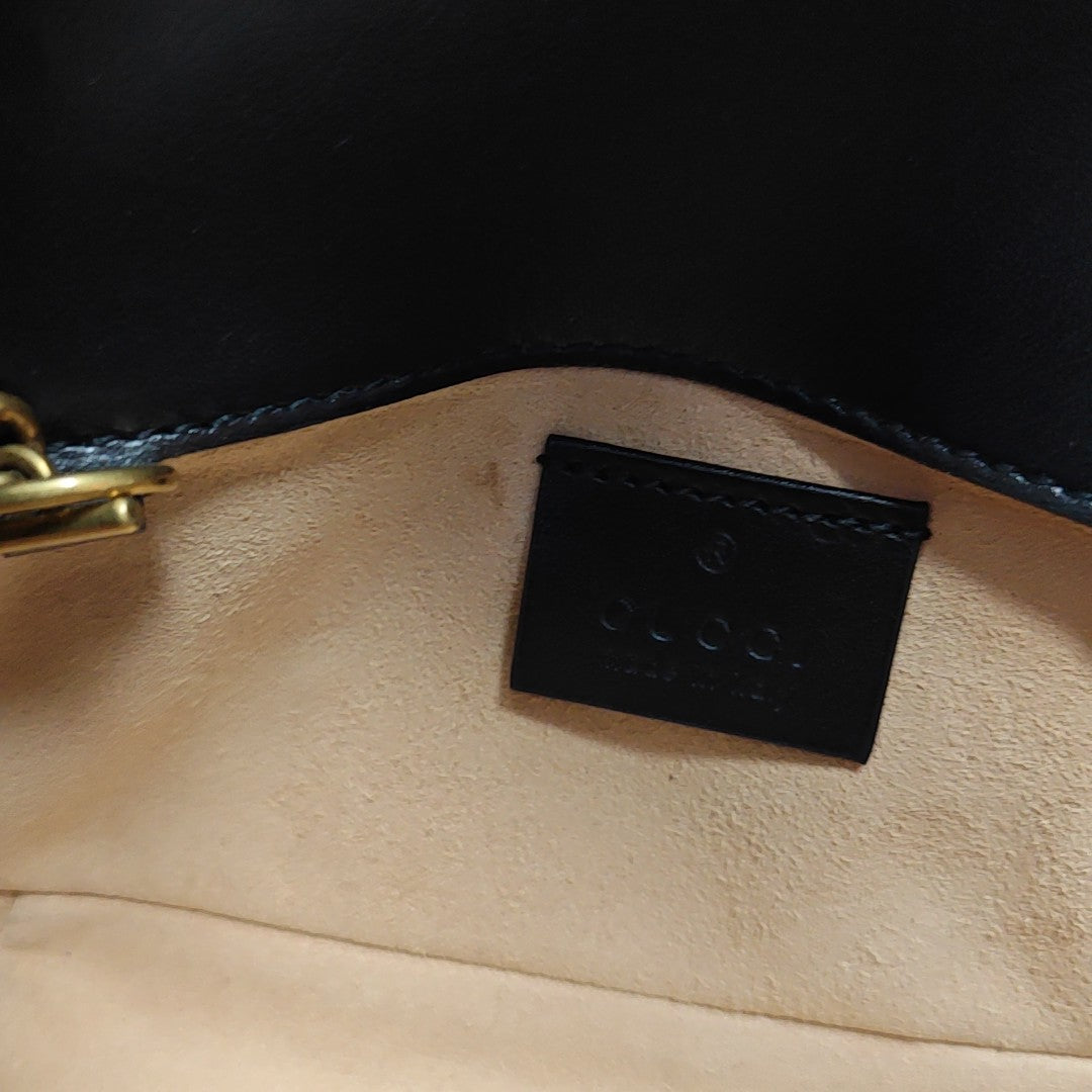 GG Marmont Mini Quilted Calfskin Black