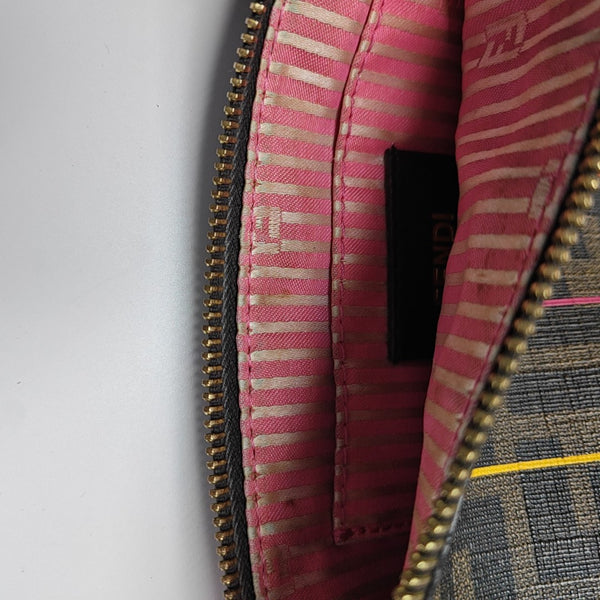 Coated Canvas Top Handle Bag Brown