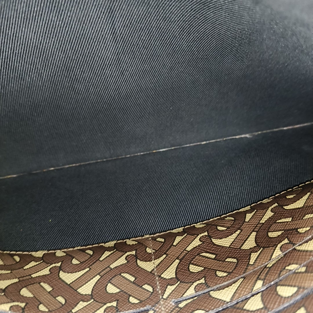 Coated Canvas Clutch Brown