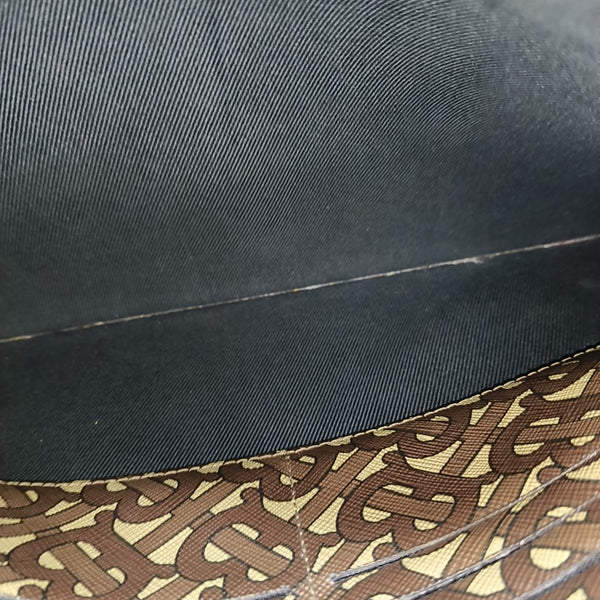 Coated Canvas Clutch Brown