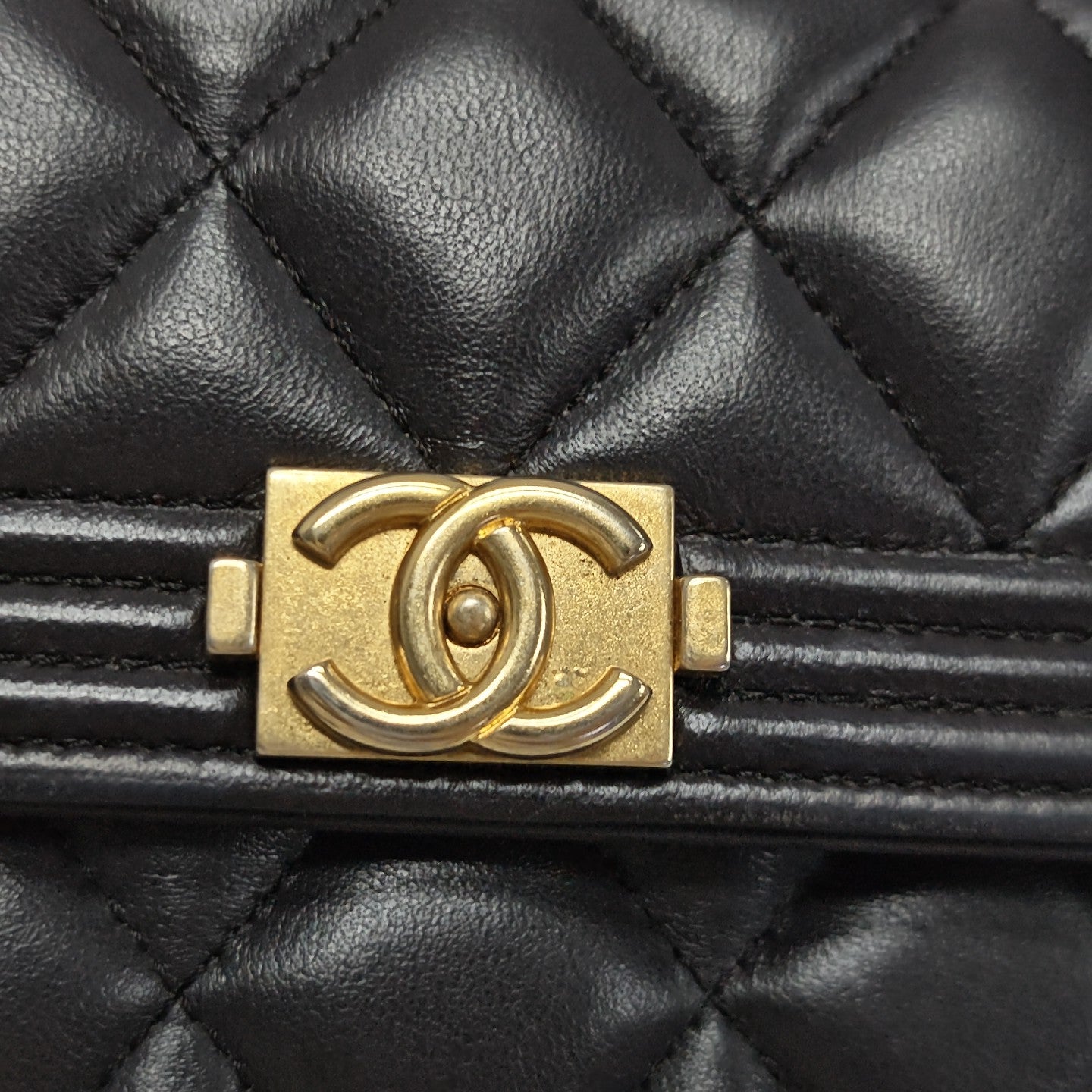 BOY CHANEL Mini Quilted Lambskin Gray Wallet