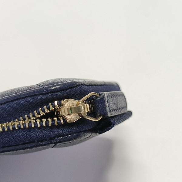 Quilted Lambskin Wallet Blue