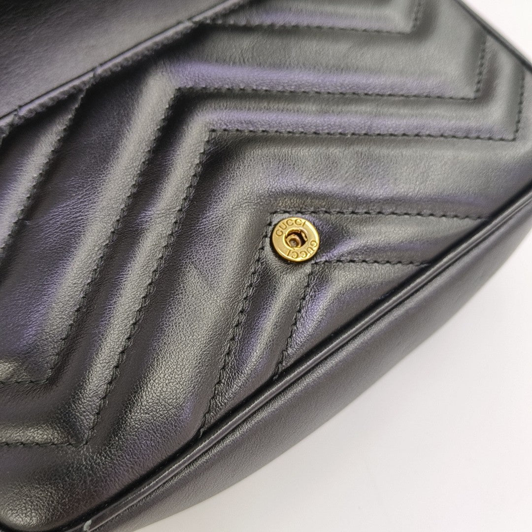 GG Marmont Mini Quilted Calfskin Black