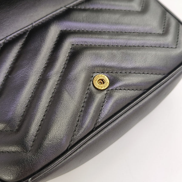 GG Marmont Mini Quilted Calfskin Black