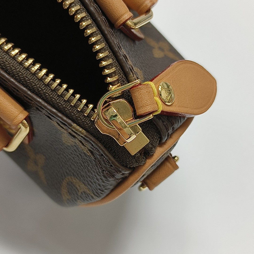 Authenticated pre-owned  SPEEDY Nano Monogram Coated Canvas Brown - Shoulder Bag at Looply