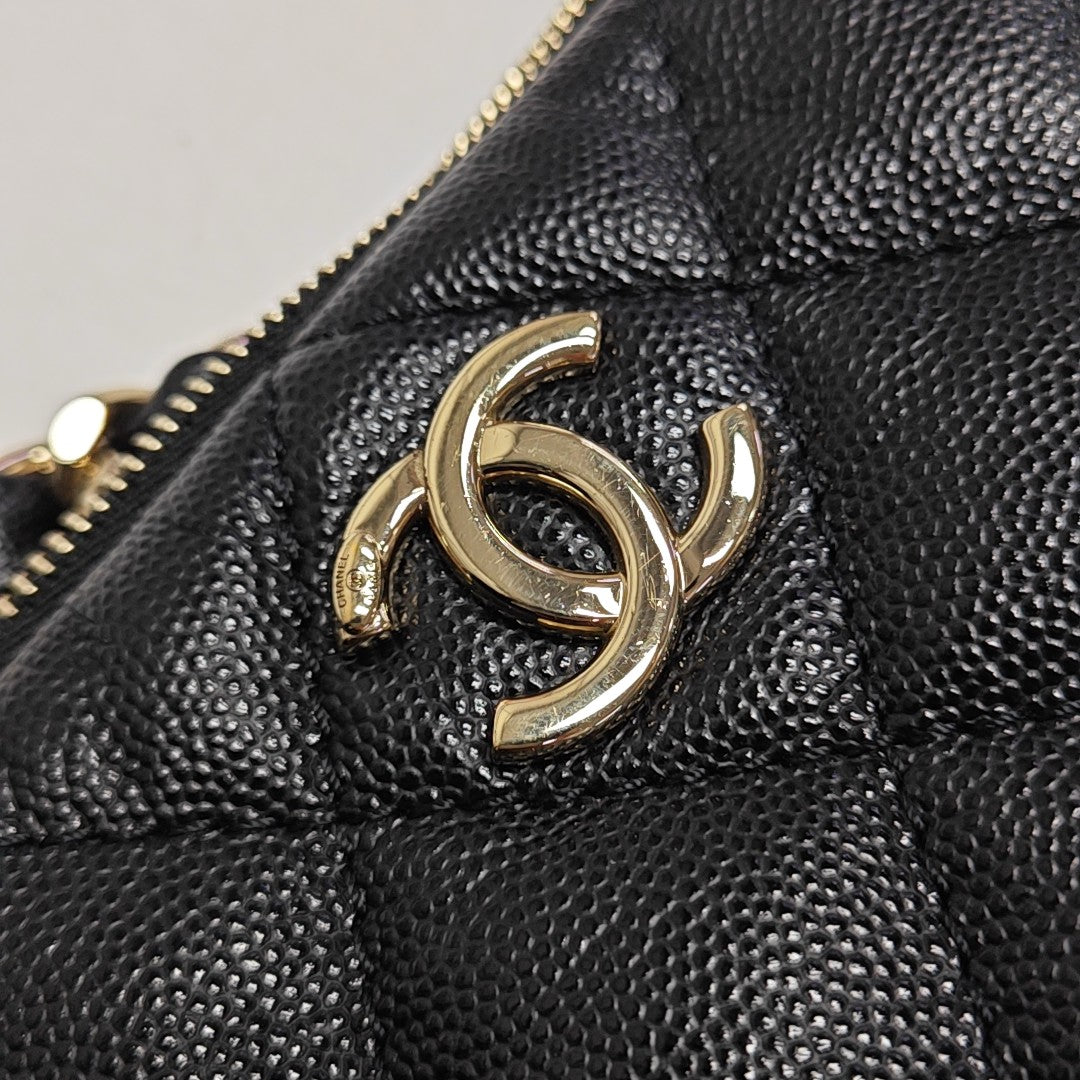 23K Quilted Calfskin Black