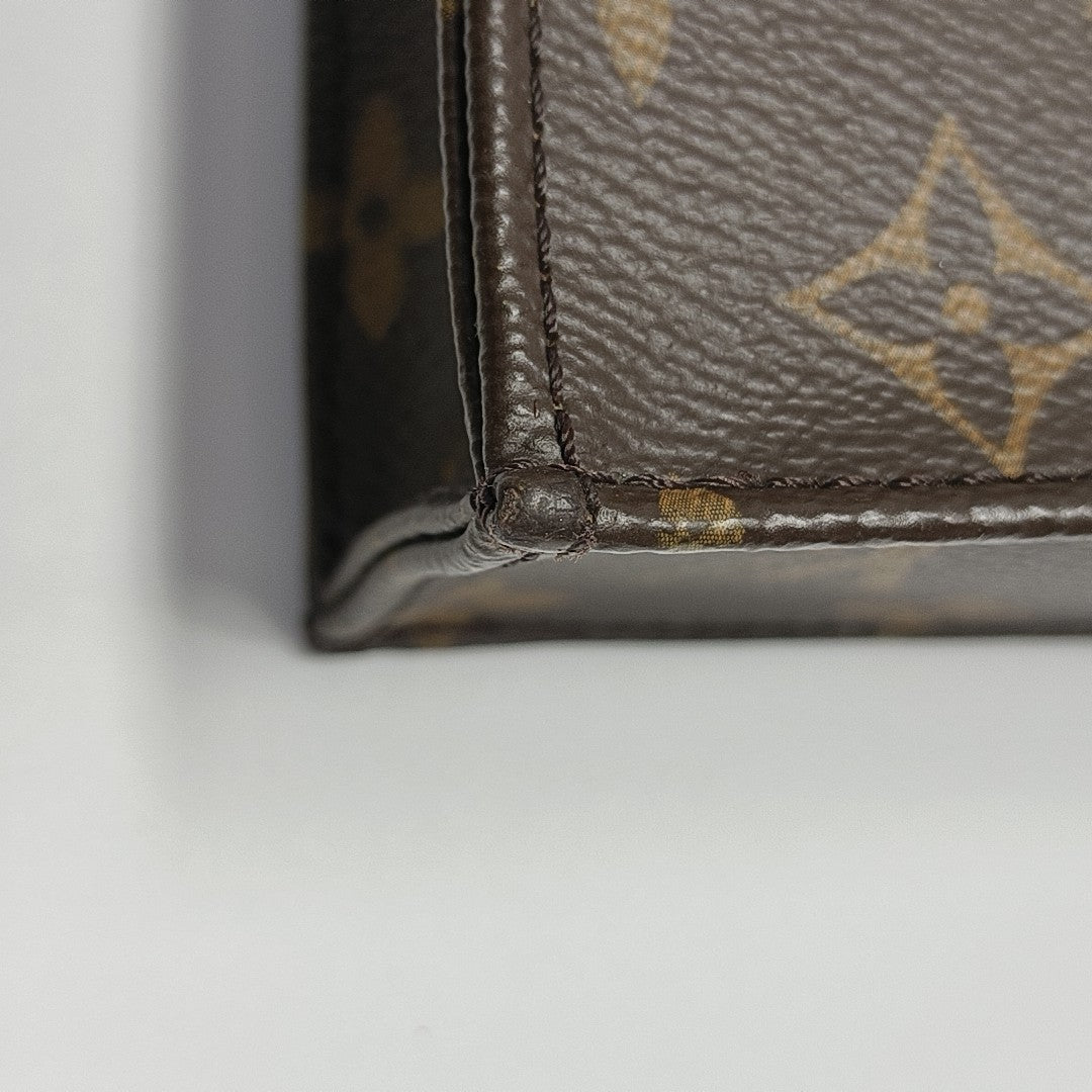 SAC PLAT Mini Monogram Coated Canvas Brown