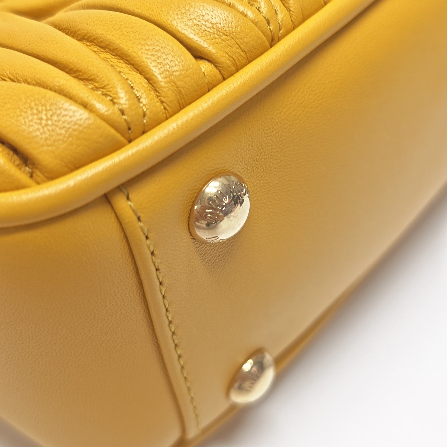 Arcadie Matelassé Small Quilted Lambskin Yellow