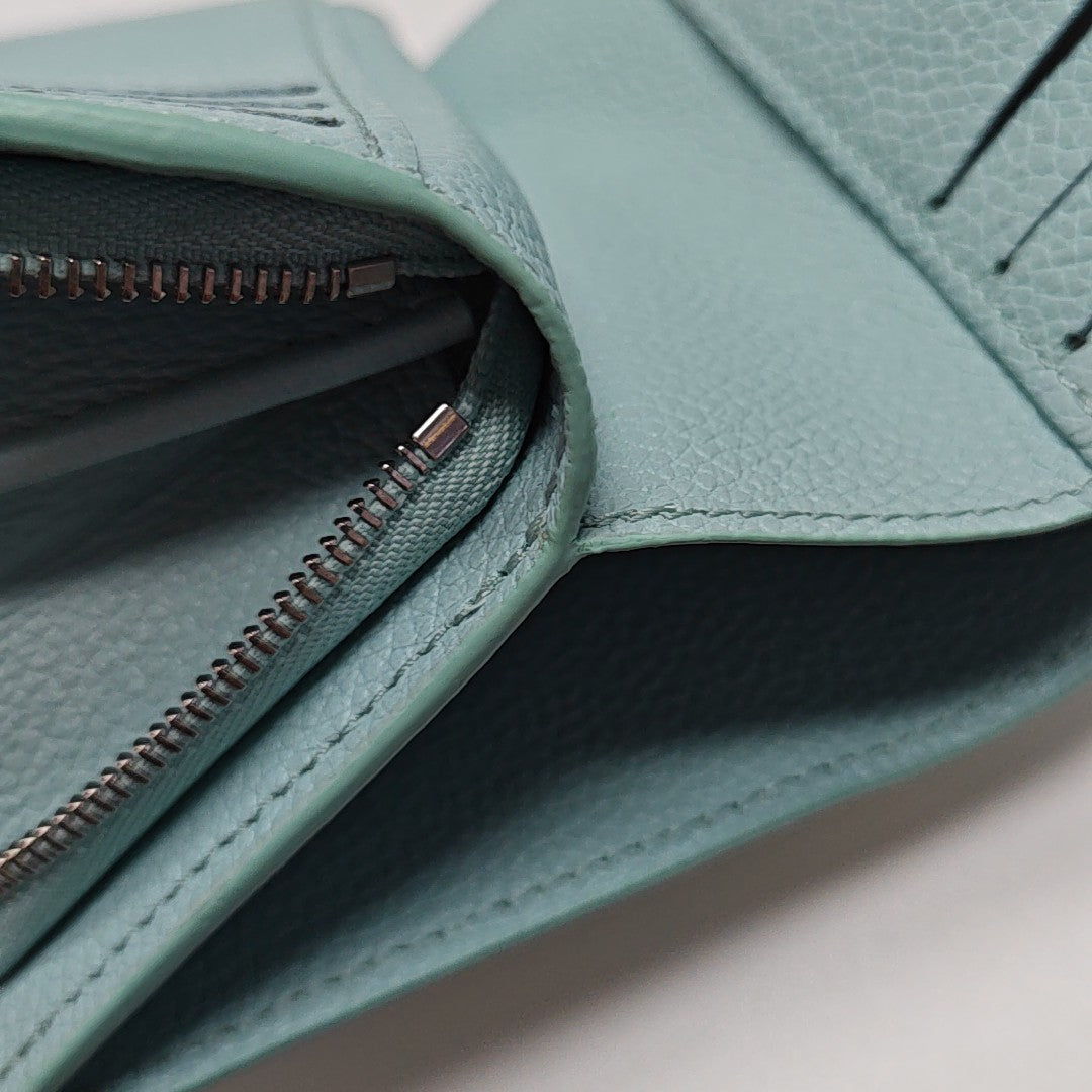 Monogram Calfskin Card Holder Green